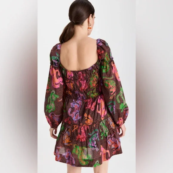 FARM Rio Wild Leopards Black Midi Dress - Picture 3 of 16